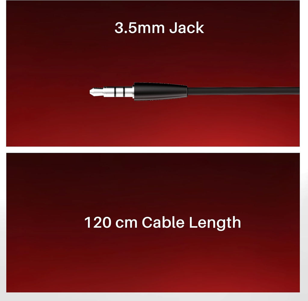 High-Bass Wired Earphones with Noise Cancellation & Mic
