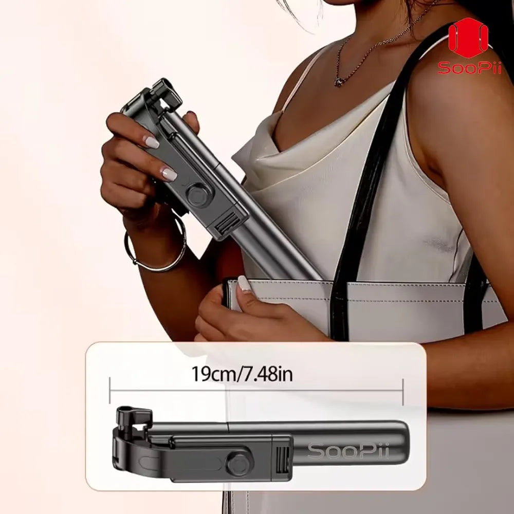 SooPii 3-in-1 Bluetooth Selfie Stick Tripod - Extendable Monopod with Wireless Remote