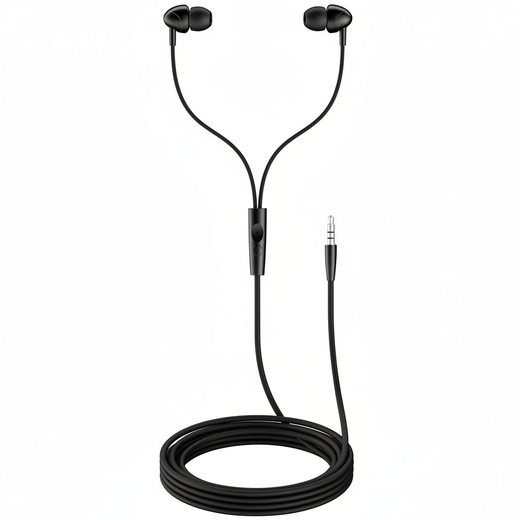 High-Bass Wired Earphones with Noise Cancellation & Mic
