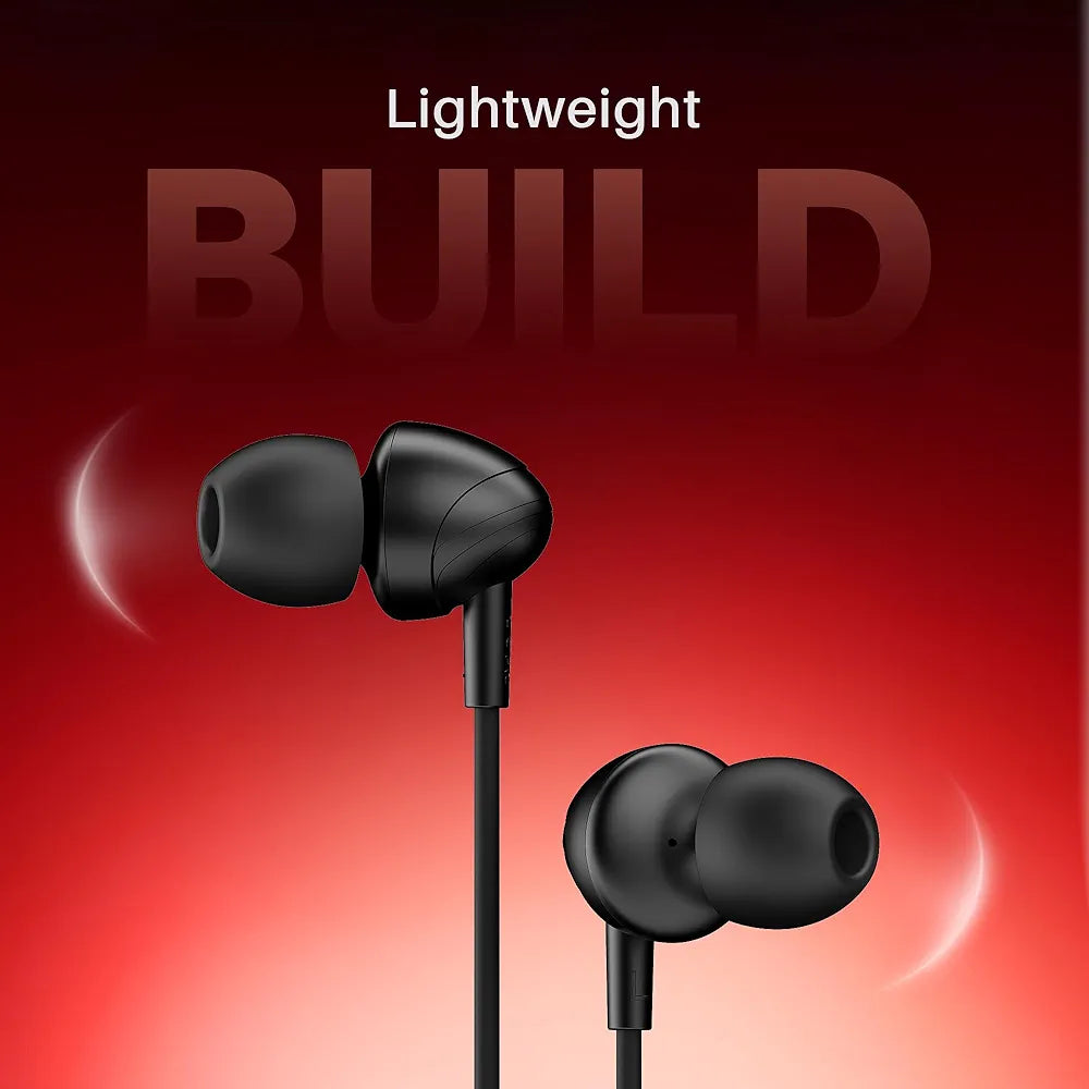 High-Bass Wired Earphones with Noise Cancellation & Mic